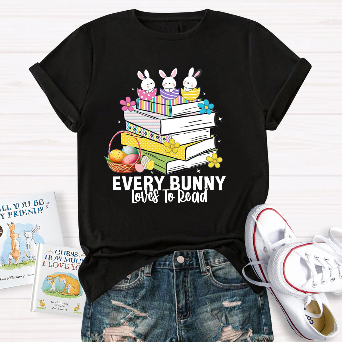 Every Bunny Loves To Read Teacher T-Shirt