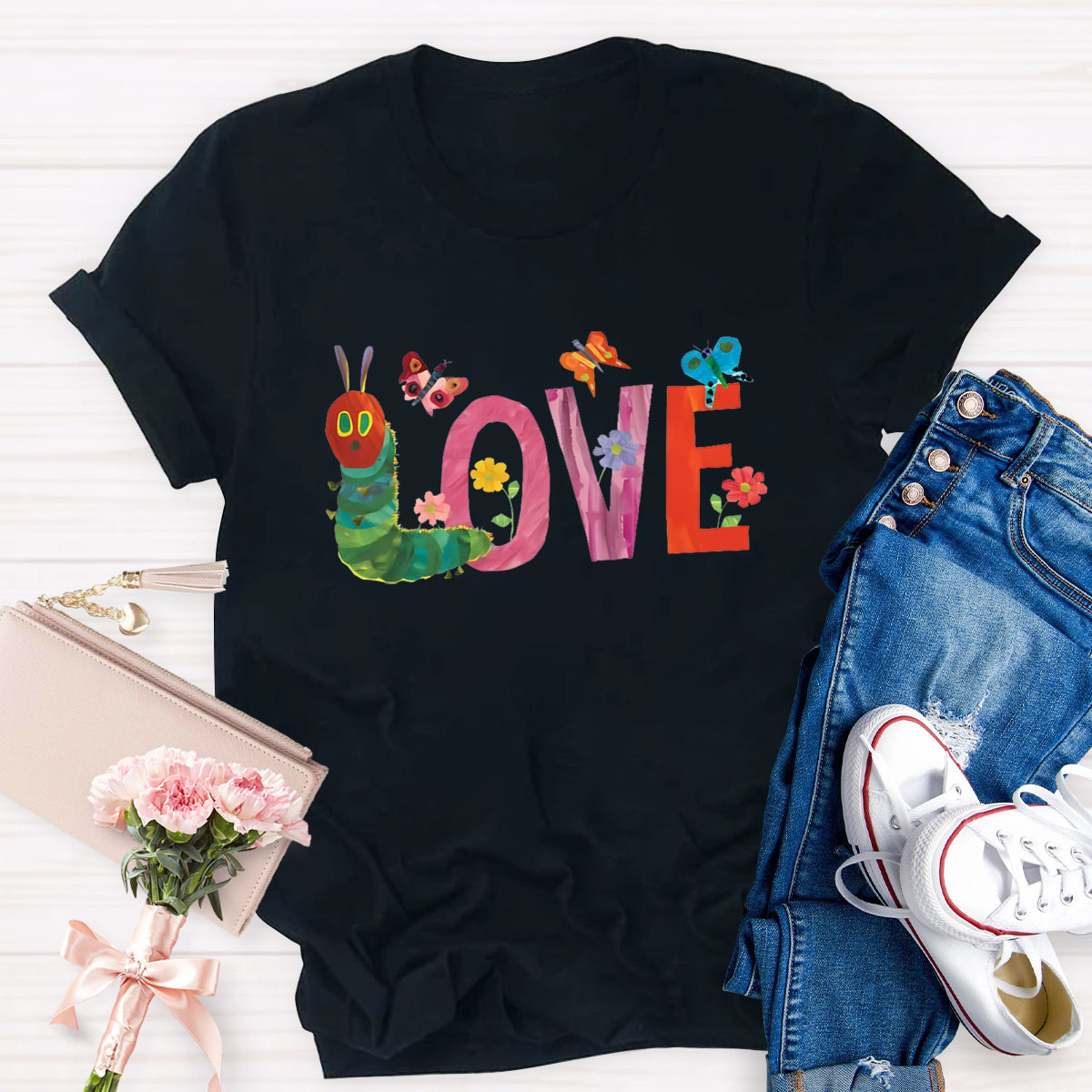 Caterpillar Butterfly Love Teacher T-Shirt