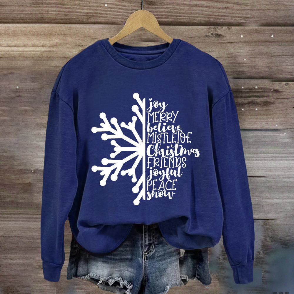 Merry Christmas Snowflake Sweatshirt