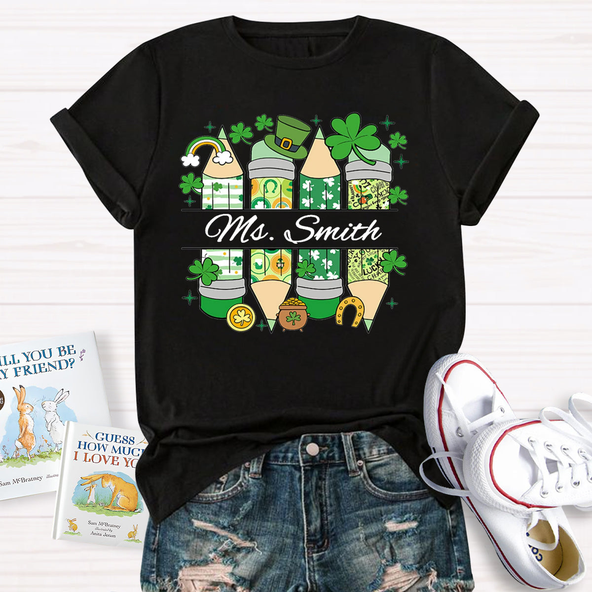 Personalized Name St. Patricks Day Teacher T-Shirt