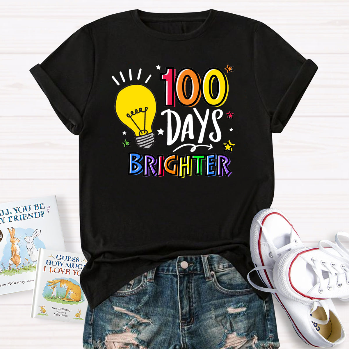 100 Days Brighter Teacher T-Shirt