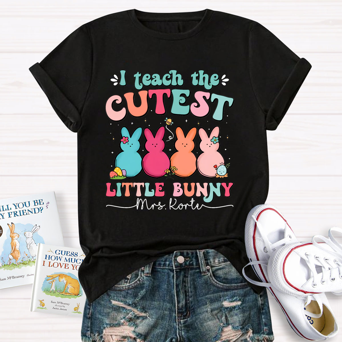 Personalized Name I Teach The Cutest Little Bunnies T-Shirt