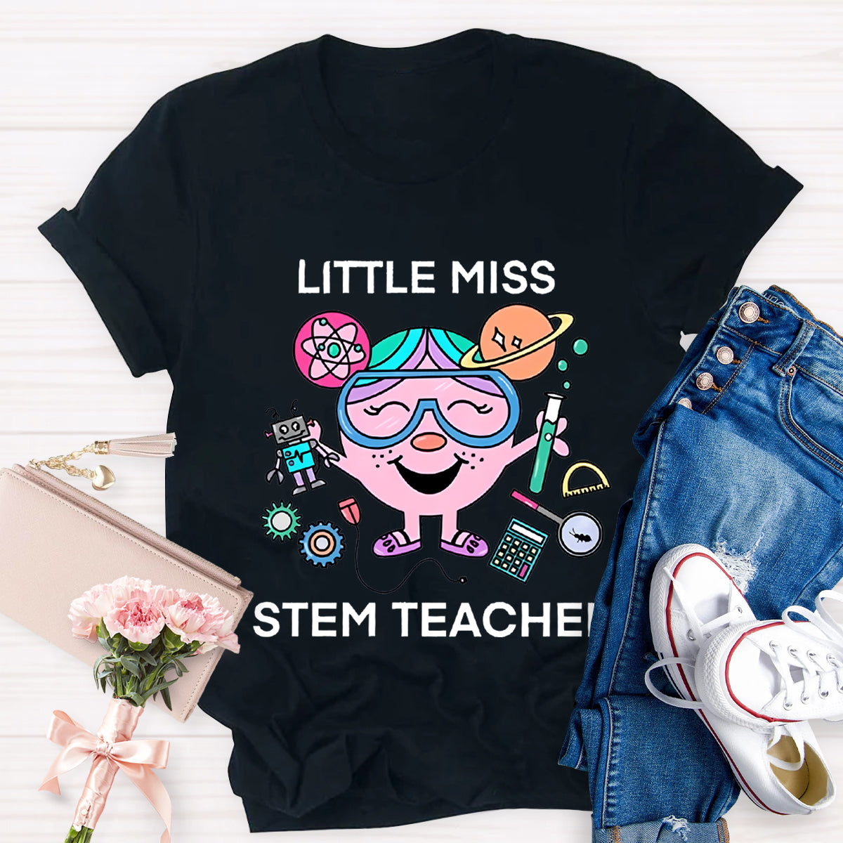 Little Miss Stem Teacher T-Shirt