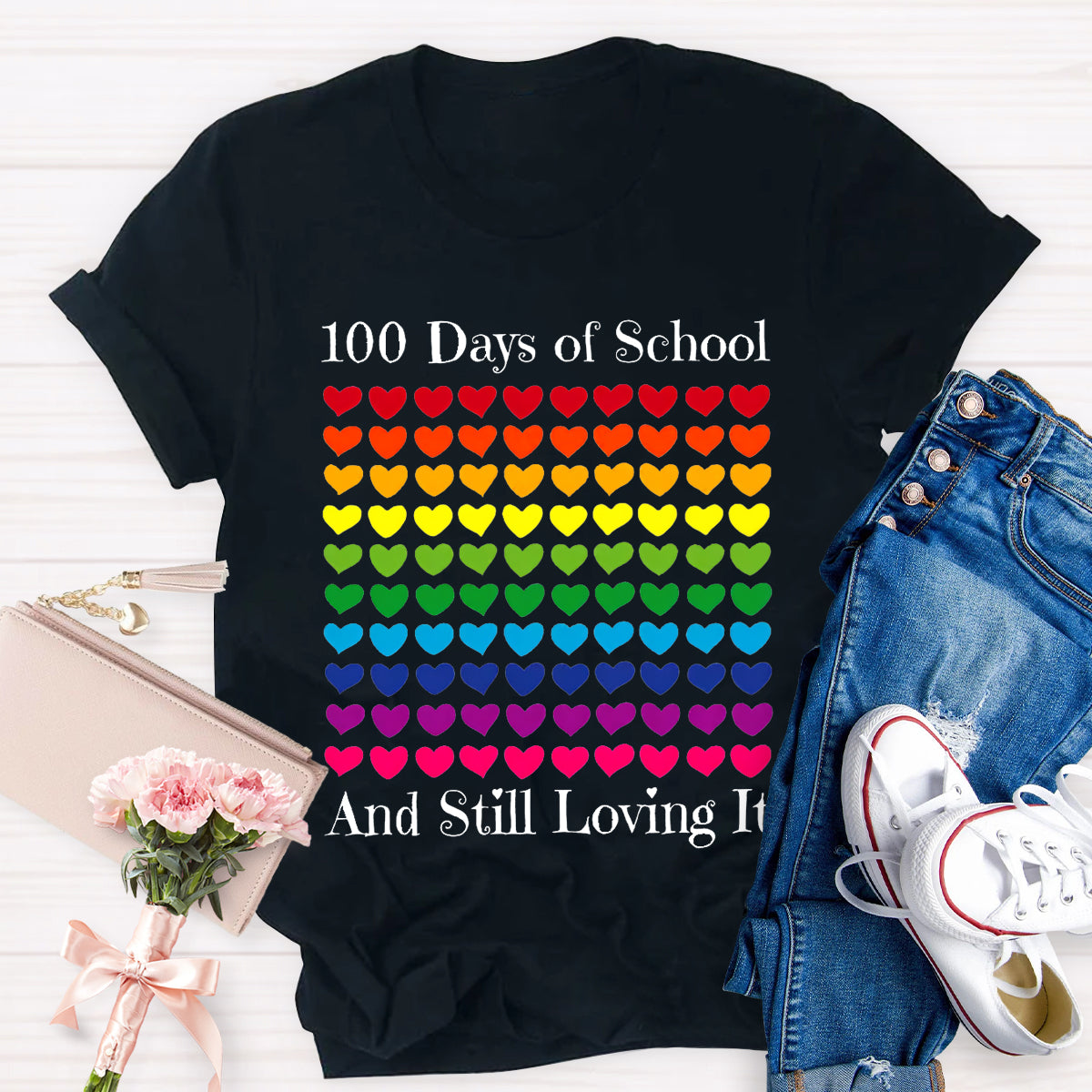 100 Days Of School And Still Loving It Teacher T-Shirt