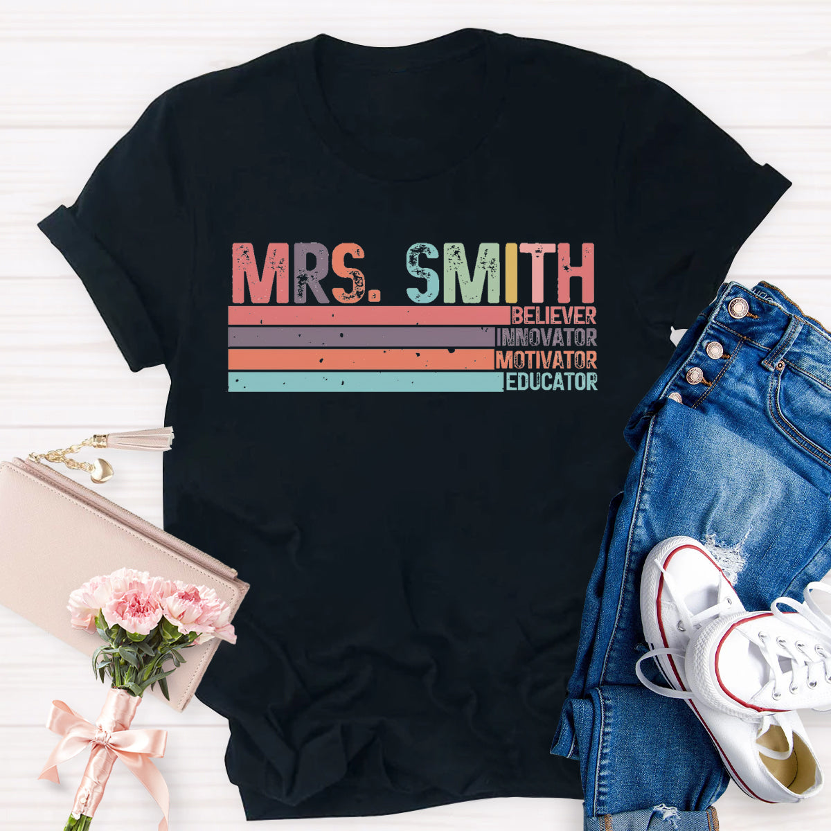 Personalized Name Mrs Smith Teacher T-Shirt