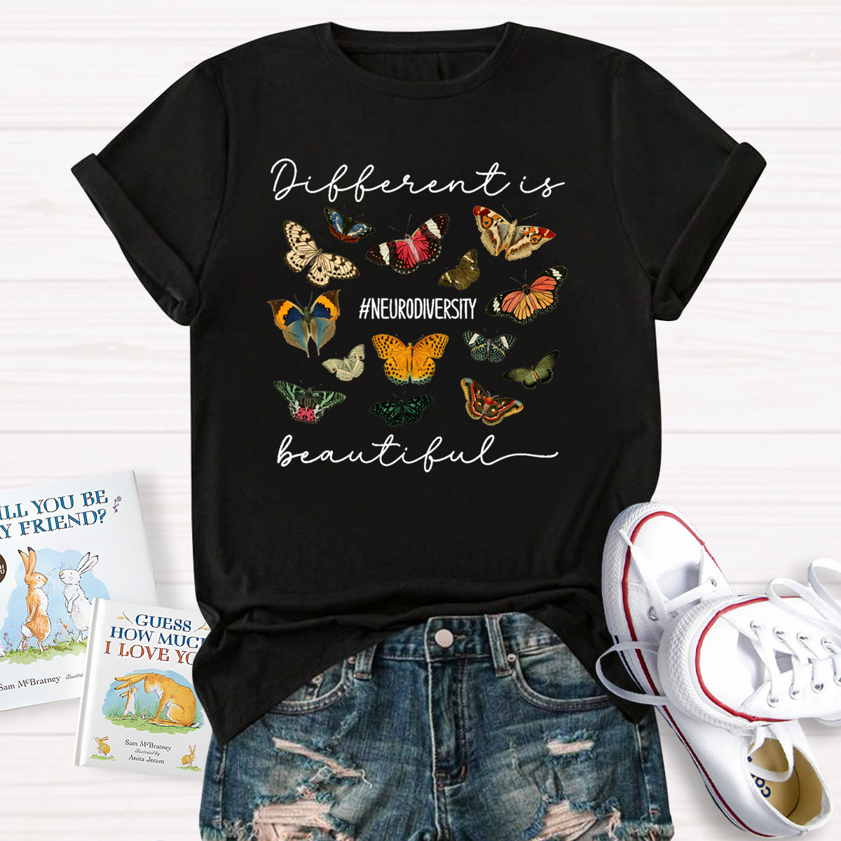 Different is Beautiful Buttterfly T-Shirt