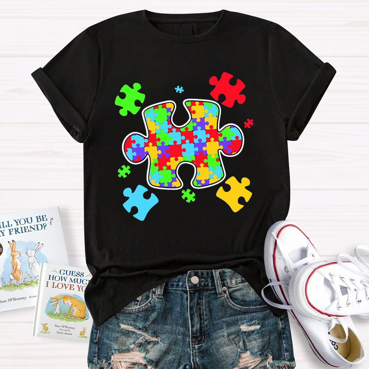 Special Education Colorful Puzzle T-Shirt