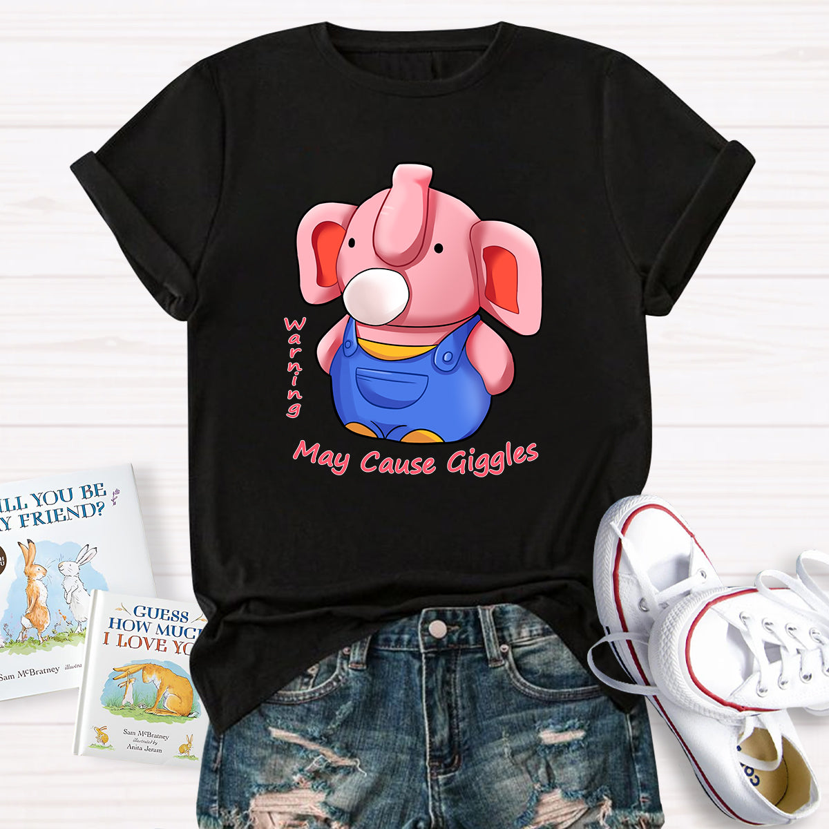 Warning: May Cause Giggles Cute Elephant T-Shirt