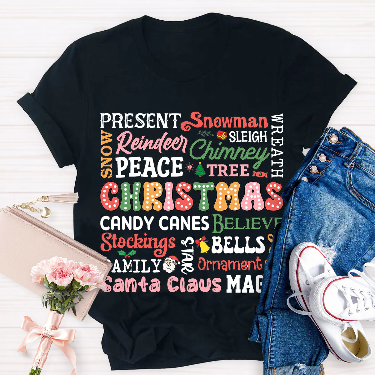 Merry Christmas Retro Santa Claus T-Shirt