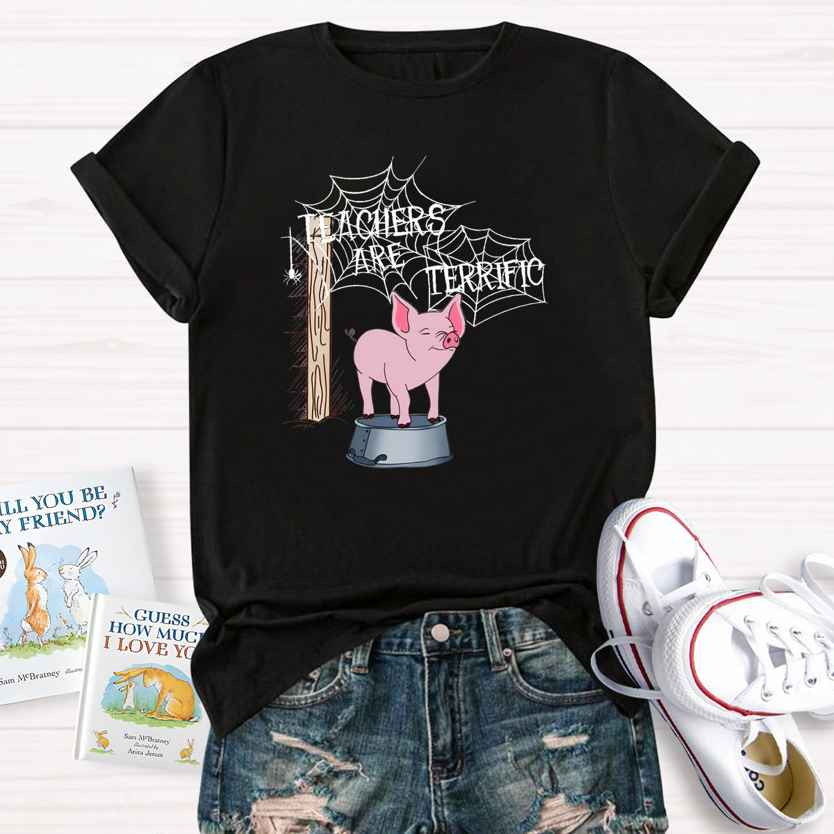 Pink Pig Teacher Are Terrific T-Shirt