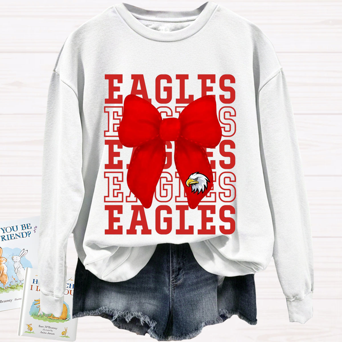 Eagles Team Bow Game Day Sweatshirt