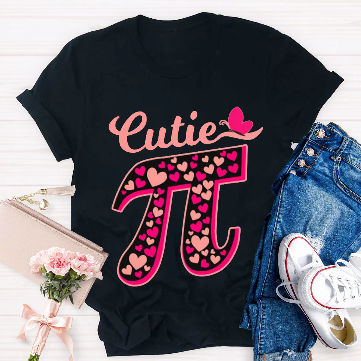 Cutie Pink Pi Math Teacher T-Shirt