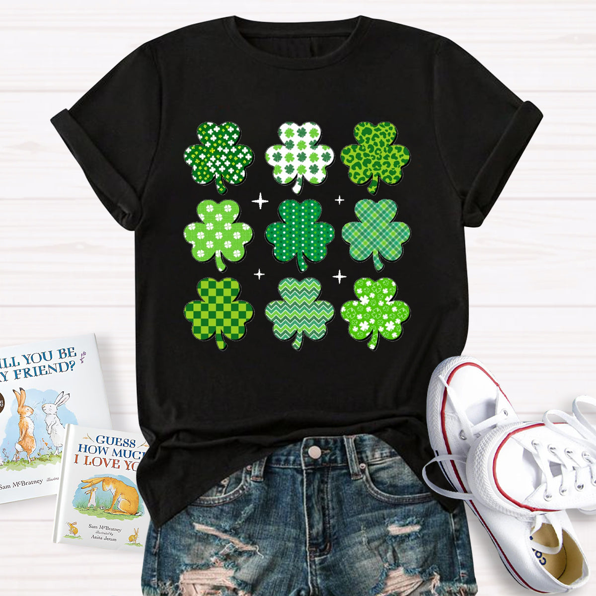 Multi Shamrock St Patricks Day T-Shirt