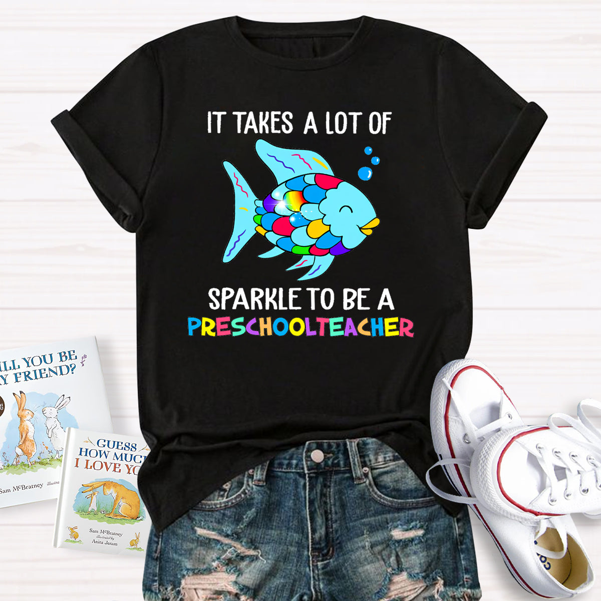 Personalized Grade It Takes A Lot Of Sparkle To Be A Preschool Teacher T-Shirt