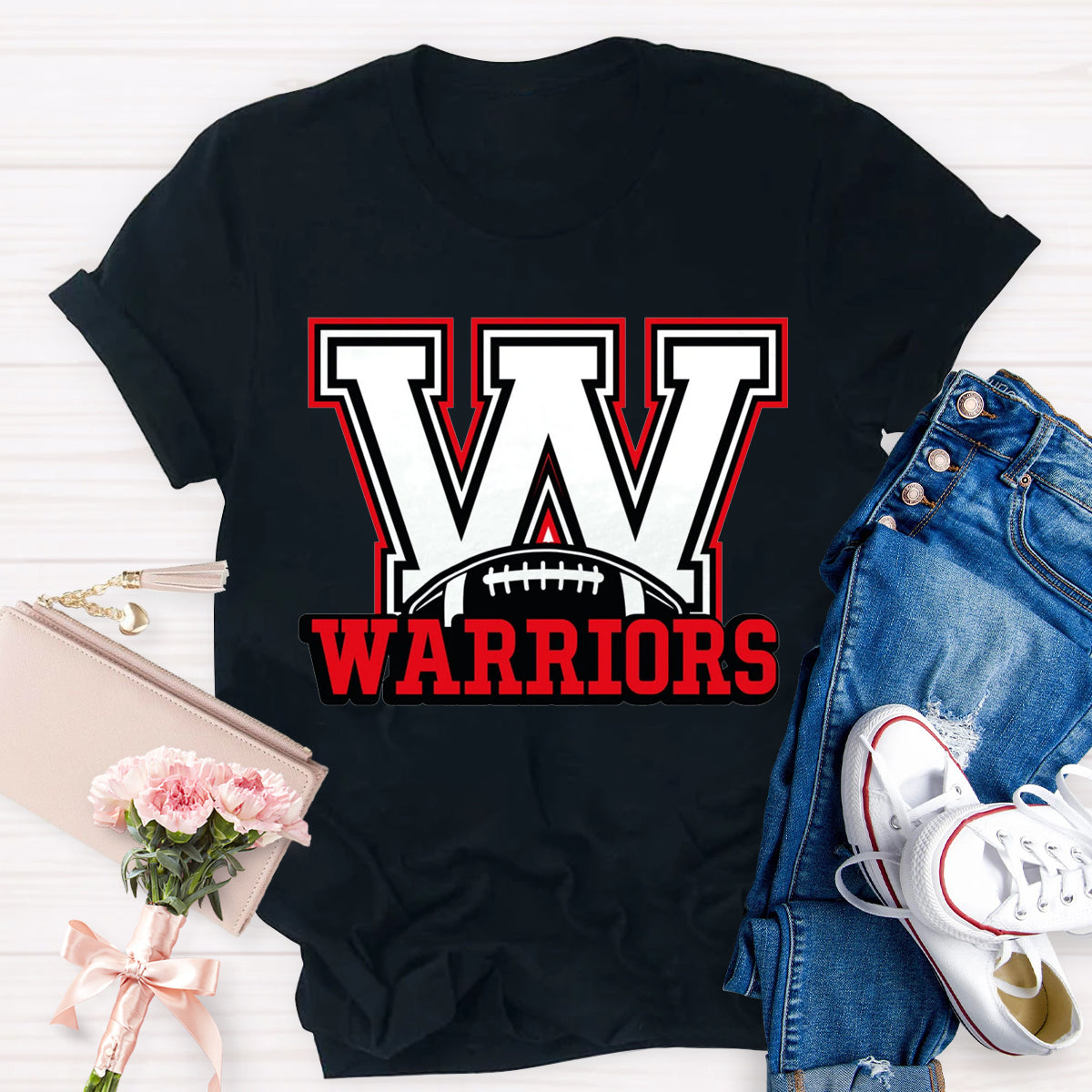 Warriors Football Cheer T-Shirt