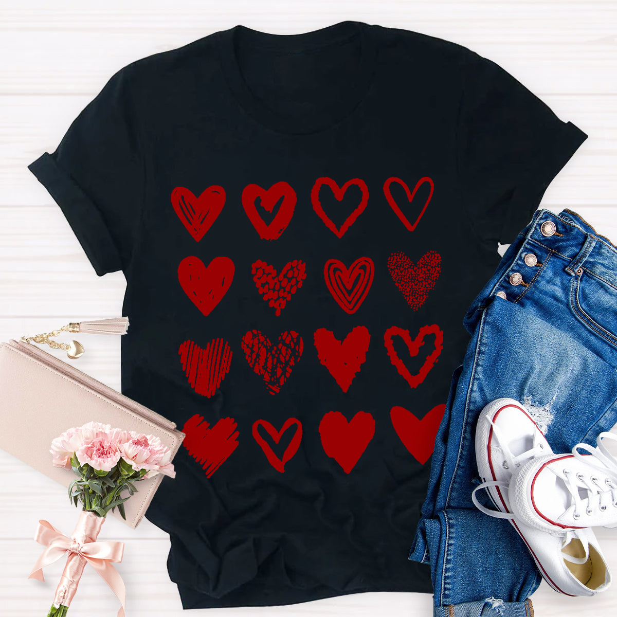 Valentine's Day Cute Heart Teacher T-Shirt