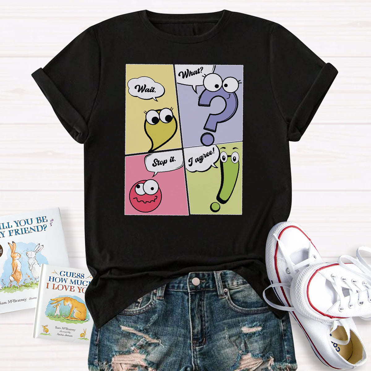 Wait What Stop It I Agree Funny Grammar Teacher T-Shirt