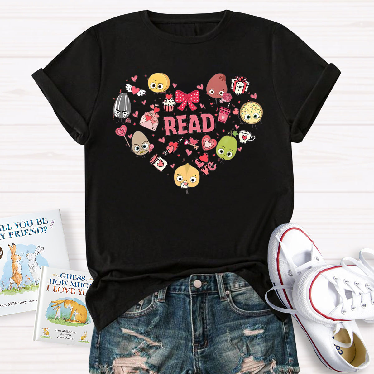 Love Reading Tiny Human Book Lover Teacher T-Shirt