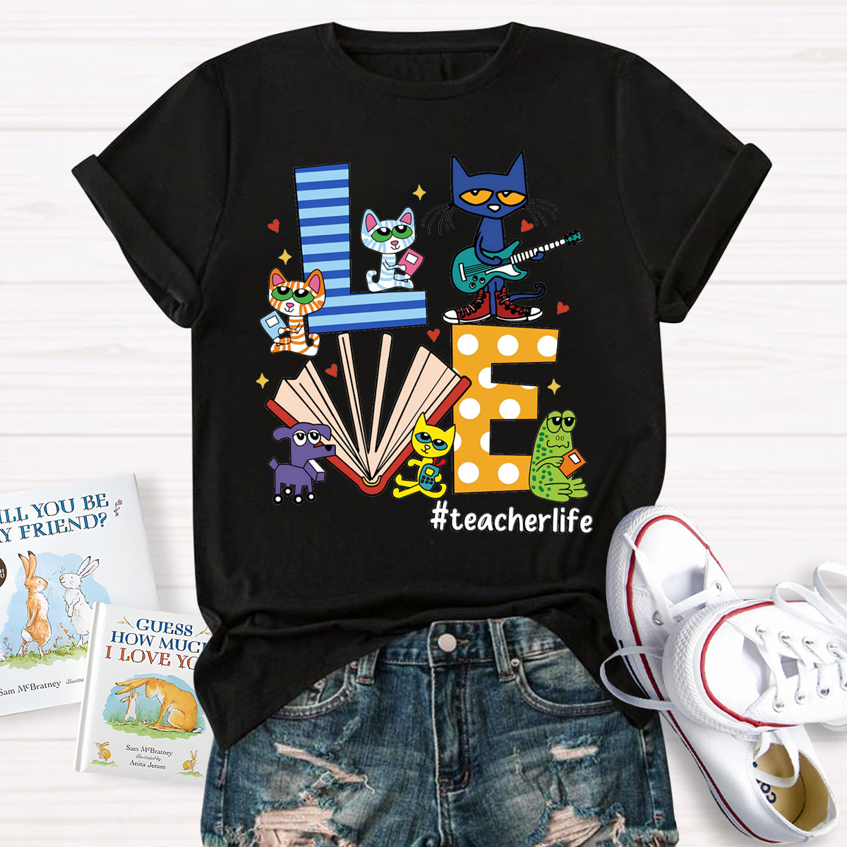 Pete the Cat Love Teacherlife Teacher T-Shirt