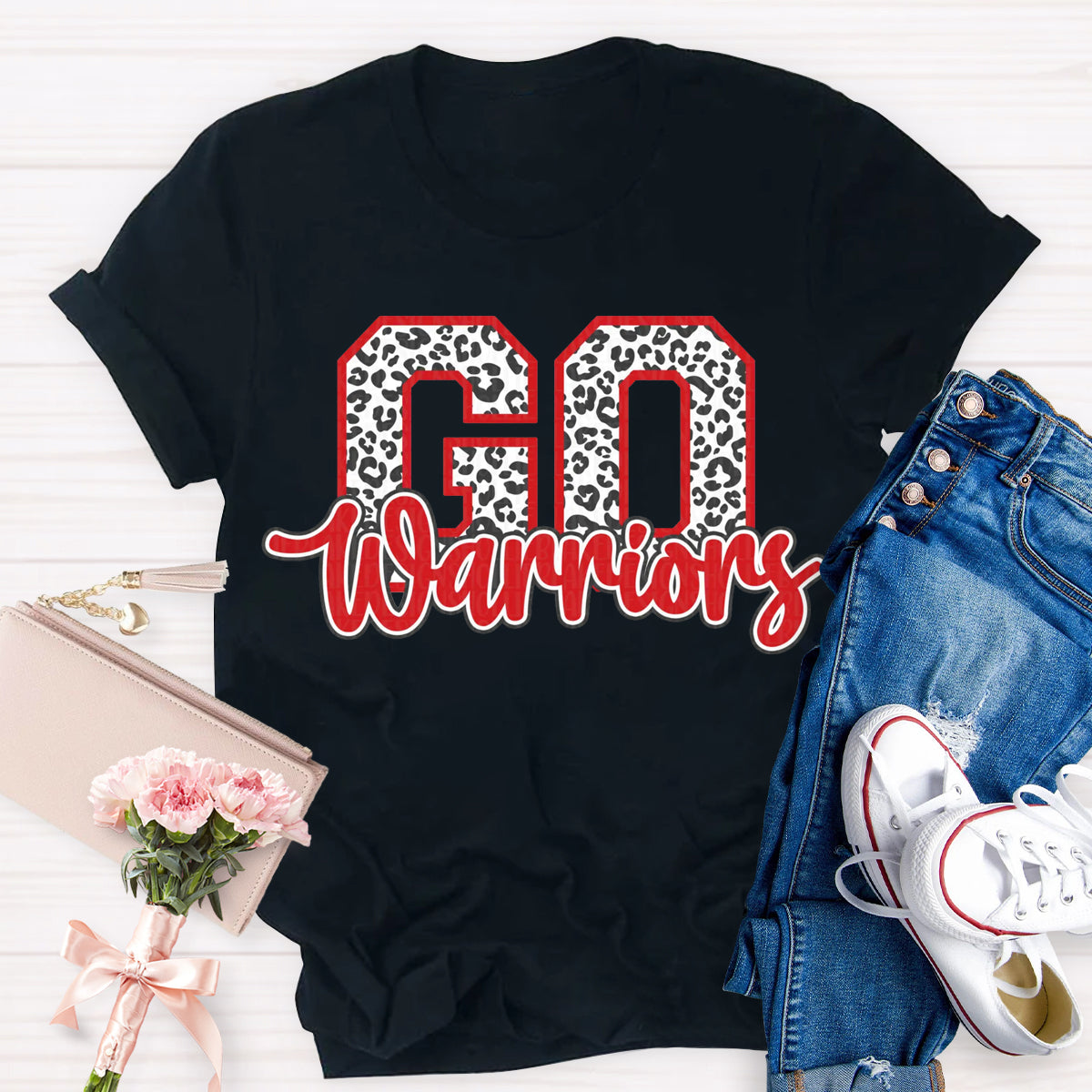 Leopard Go Warriors Cheer T-Shirt