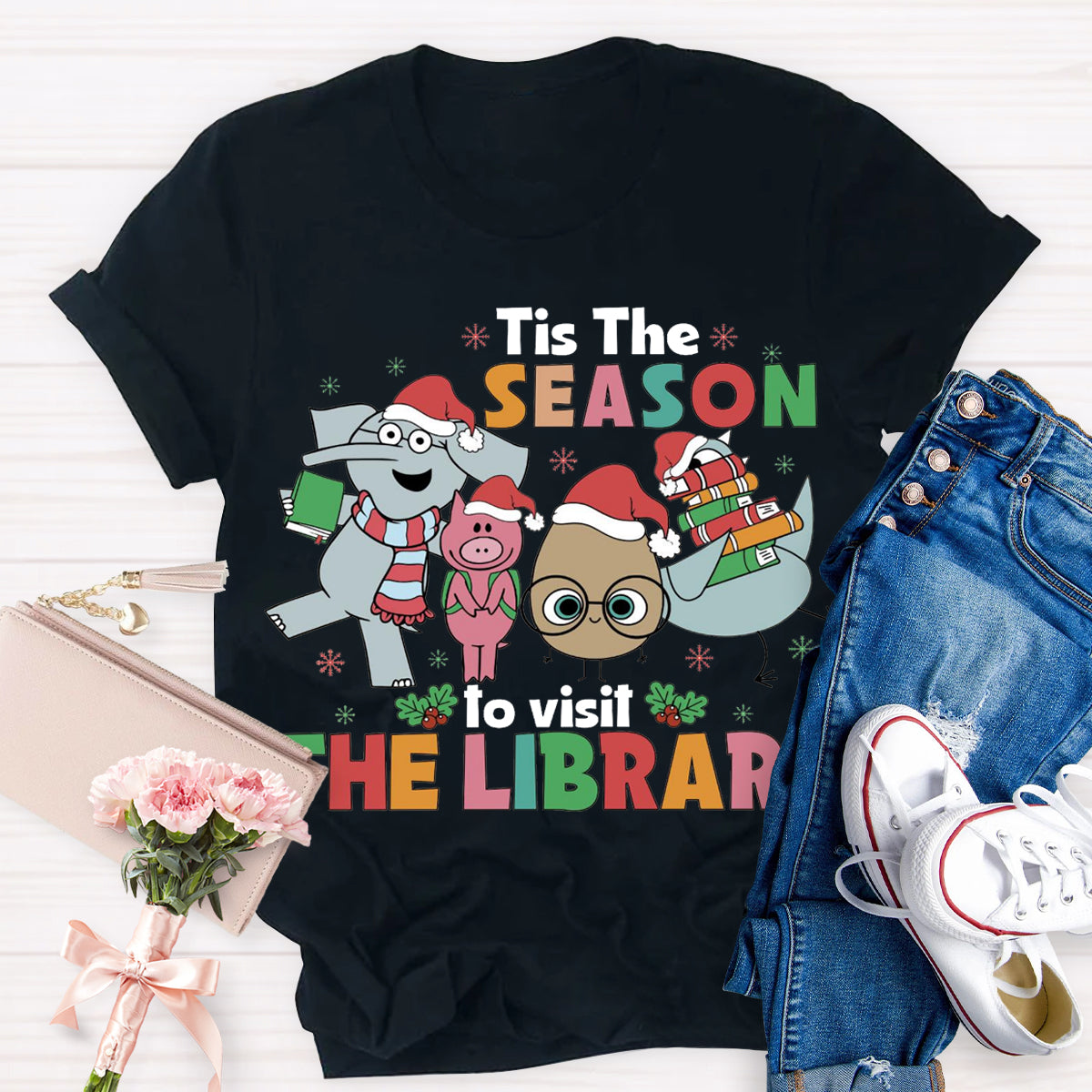 Tis The Season To The Library Teacher T-Shirt