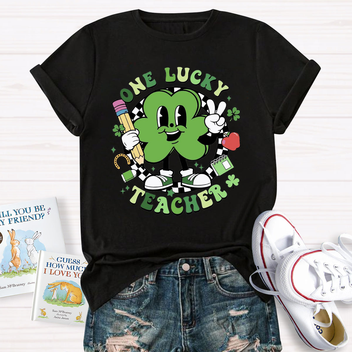 One Lucky Teacher Shamrock T-Shirt