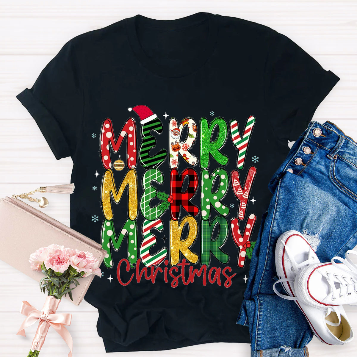 Merry Christmas Doodle T-Shirt