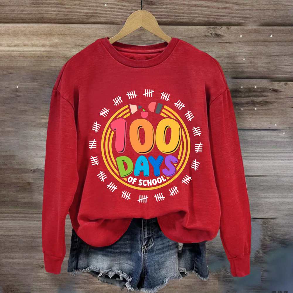 100 Days Of School Pencil Circle Sweatshirt