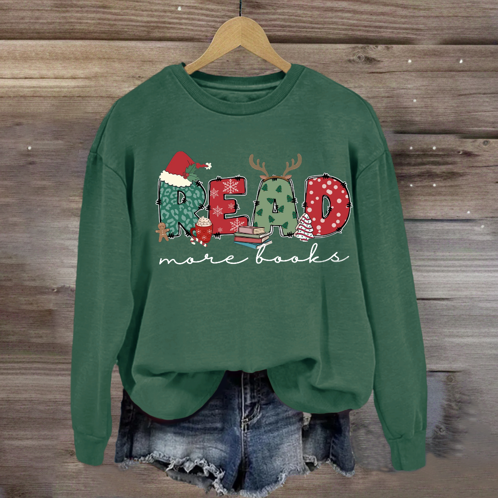 Christmas Read More Books Sweatshirt