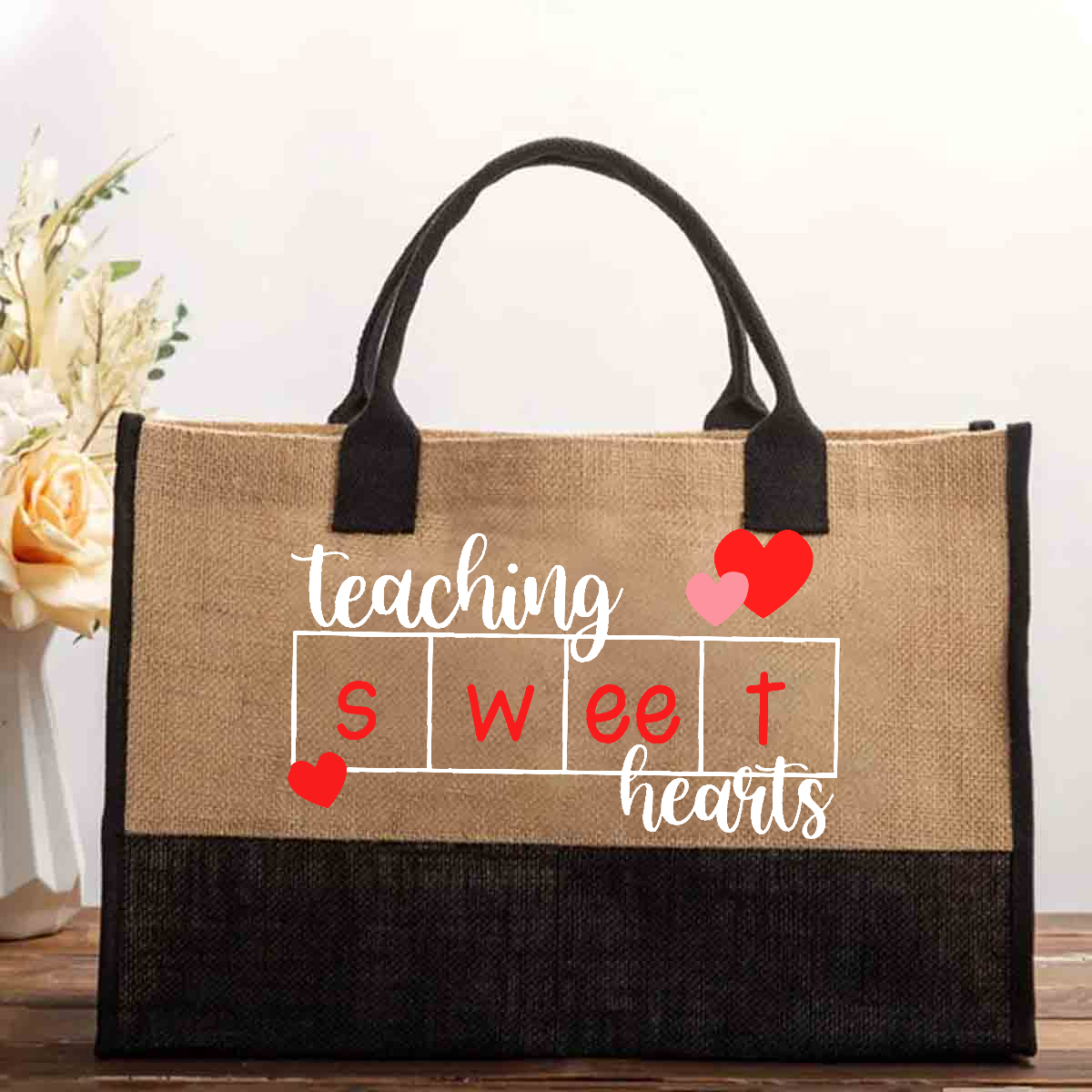 Teaching Sweet Hearts Cotton Tote Bag