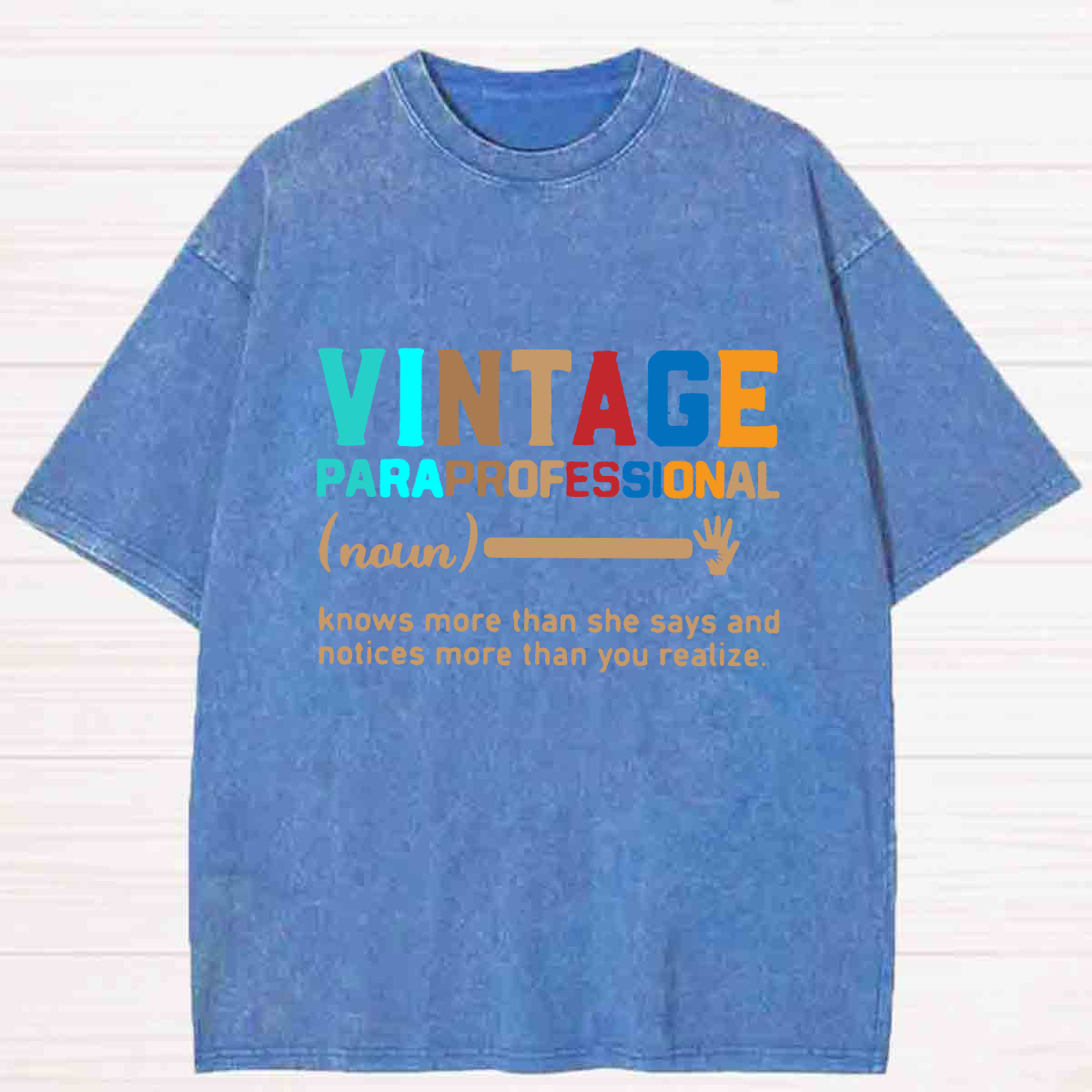 Vintage Paraprofessional Teacher Washed T-shirt