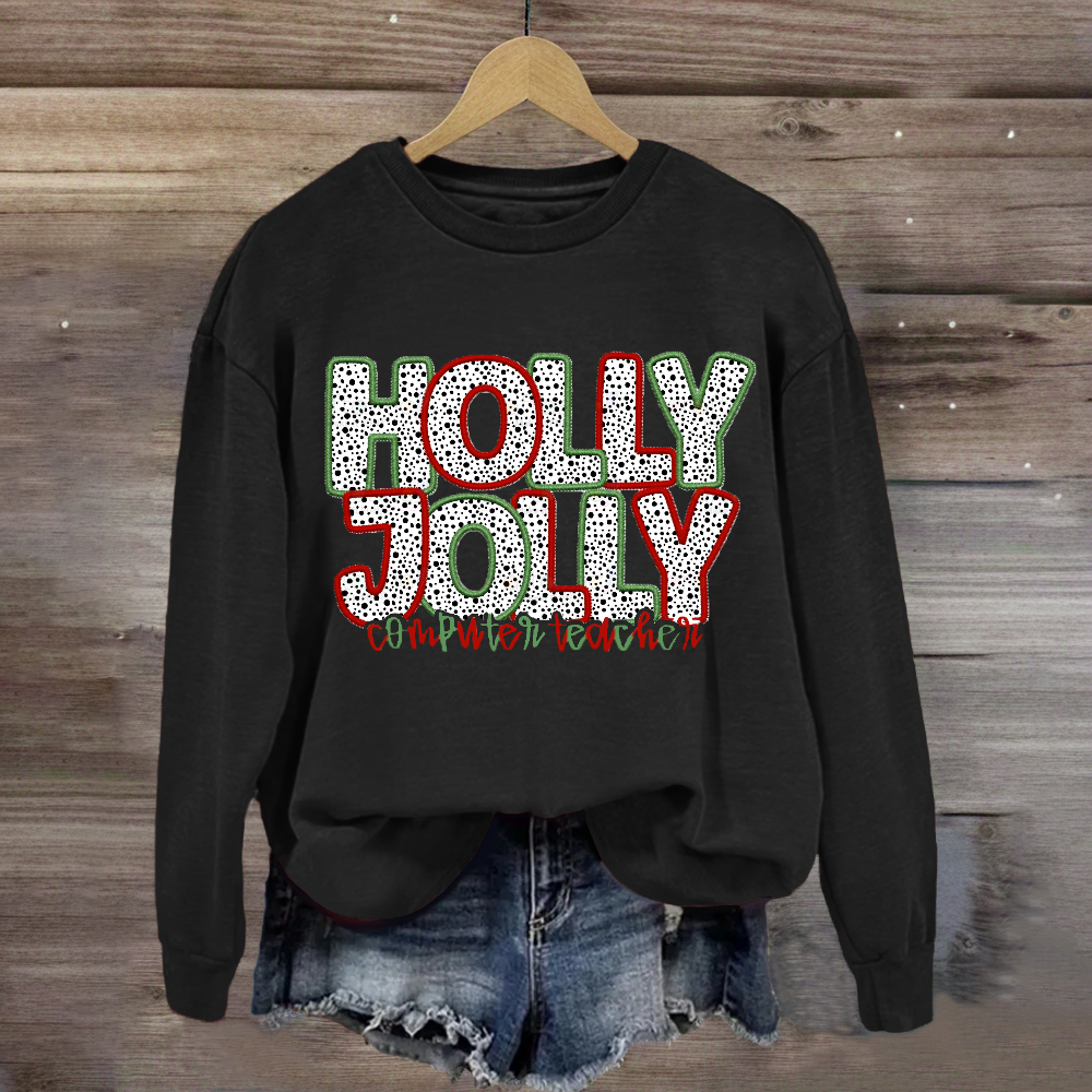 Personalized Subject Holly Jolly Sweatshirt