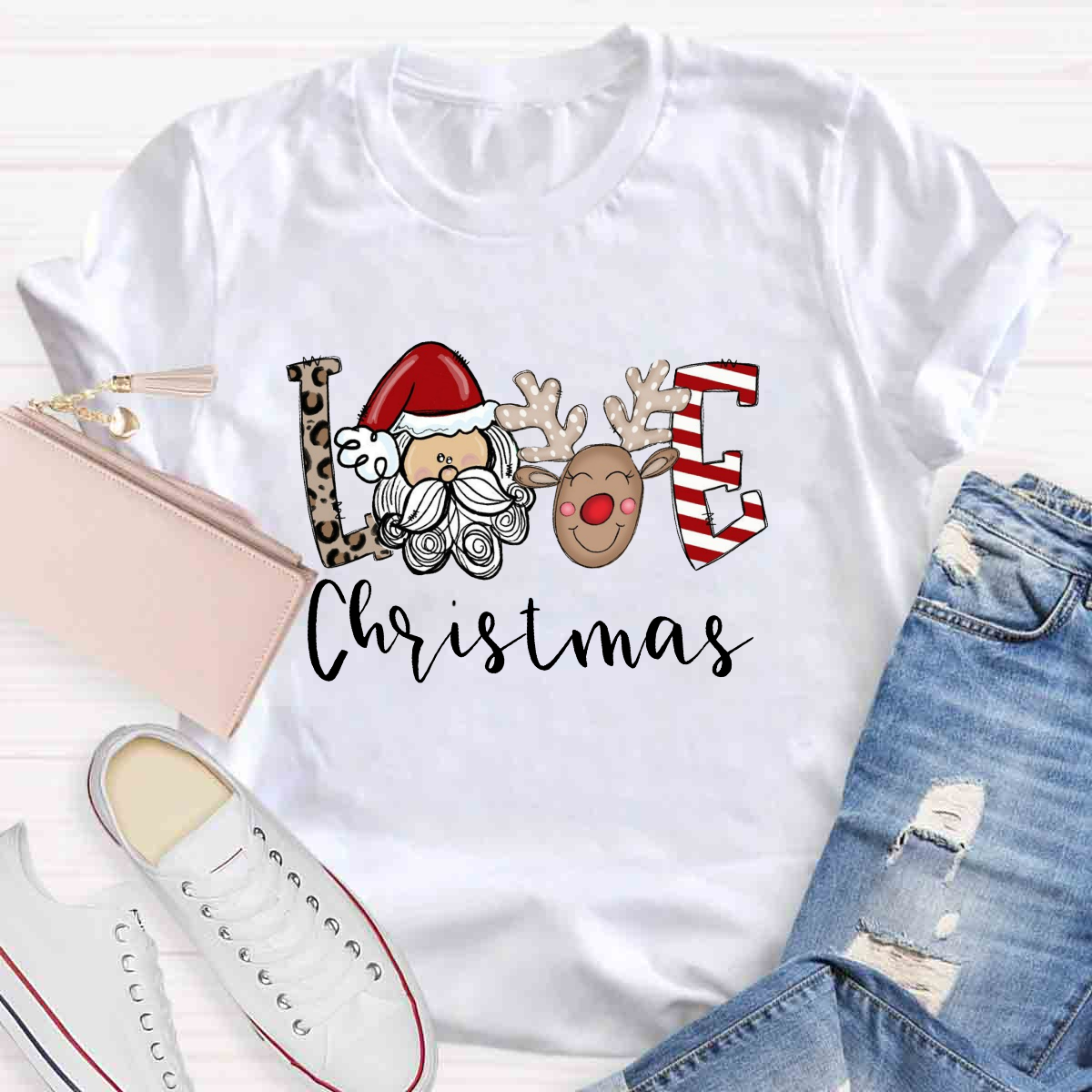 Love Christmas Santa Claus Teacher T-Shirt