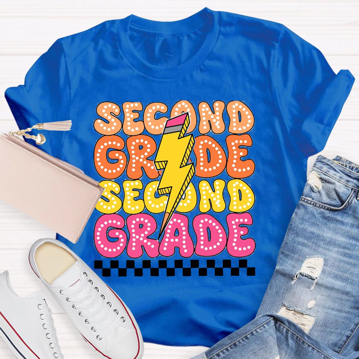 Personalized Grade Hello Second Grade Chockablock Shirt