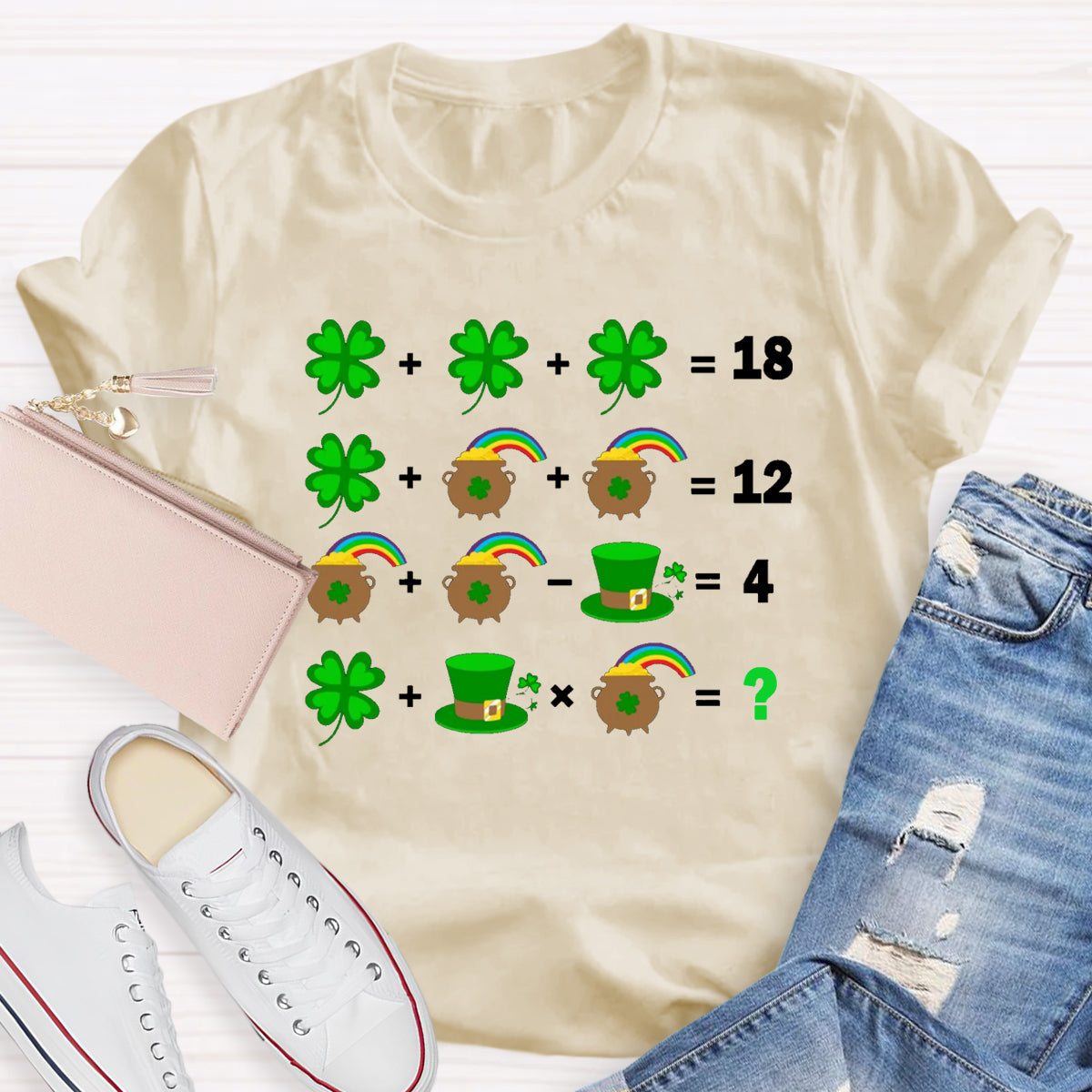 St Patrick's Day Lucky Math Teacher T-Shirt