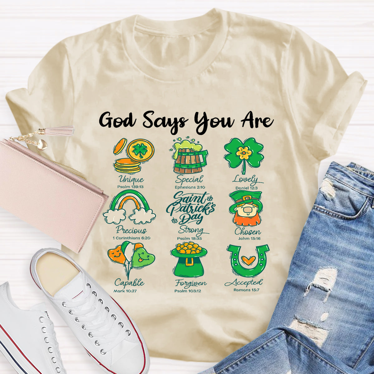 God Says You Are Lovely Saint Patrick'S Day Teacher T-Shirt