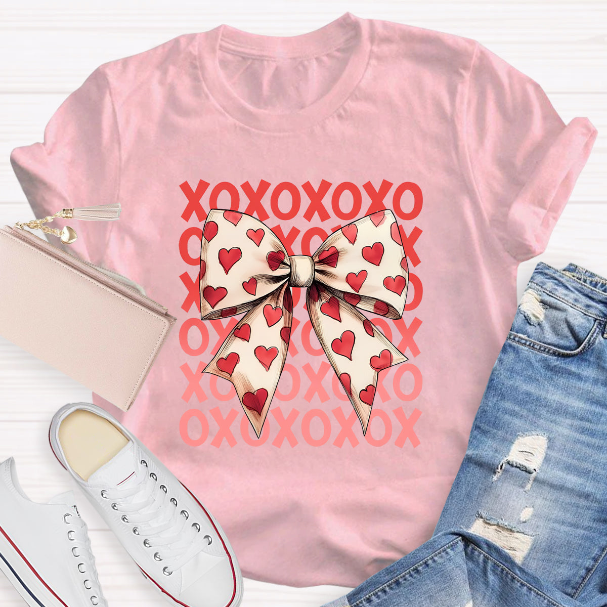 Pink Bow Xoxo Valentine T-Shirt