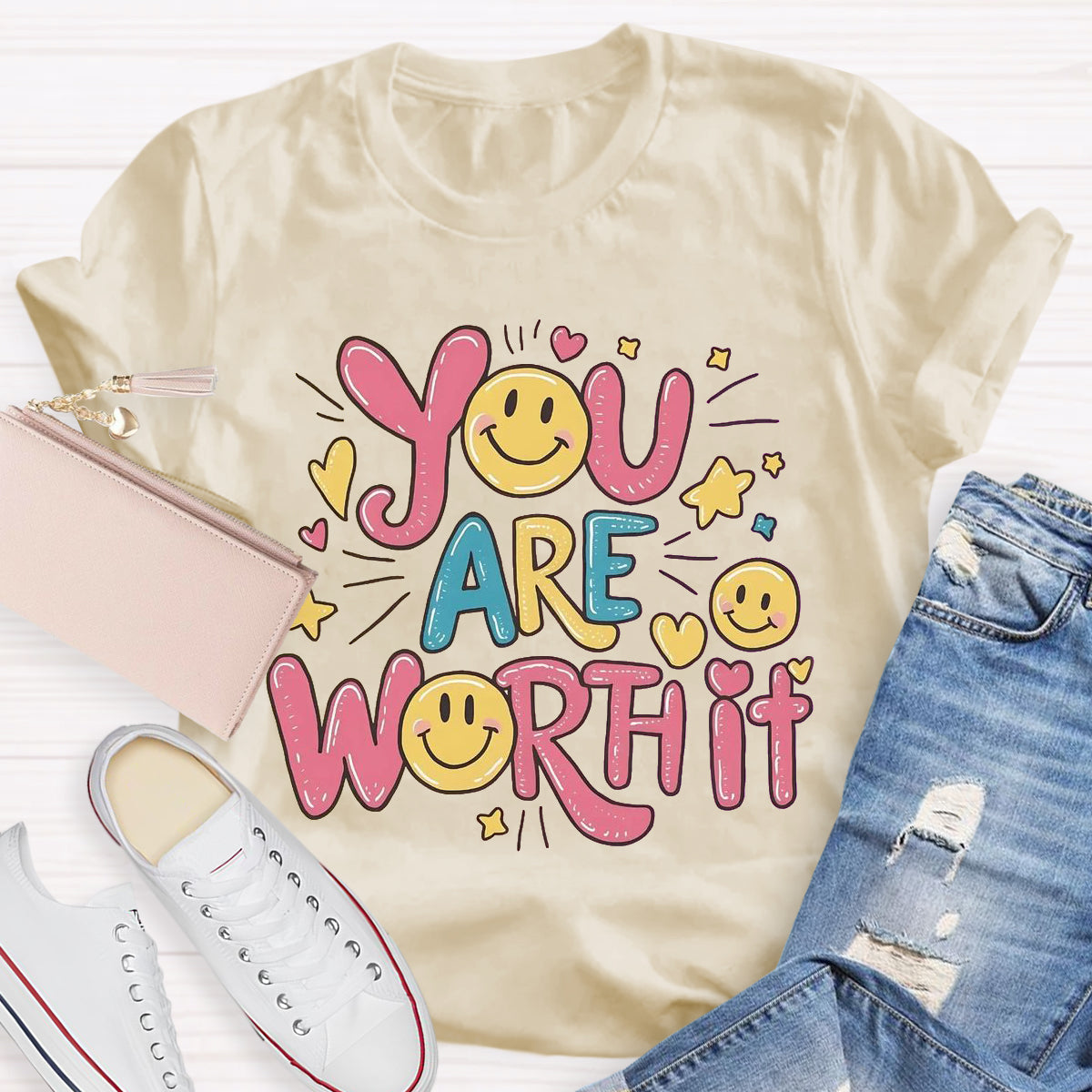 You Are Worth It Smile Face T-Shirt