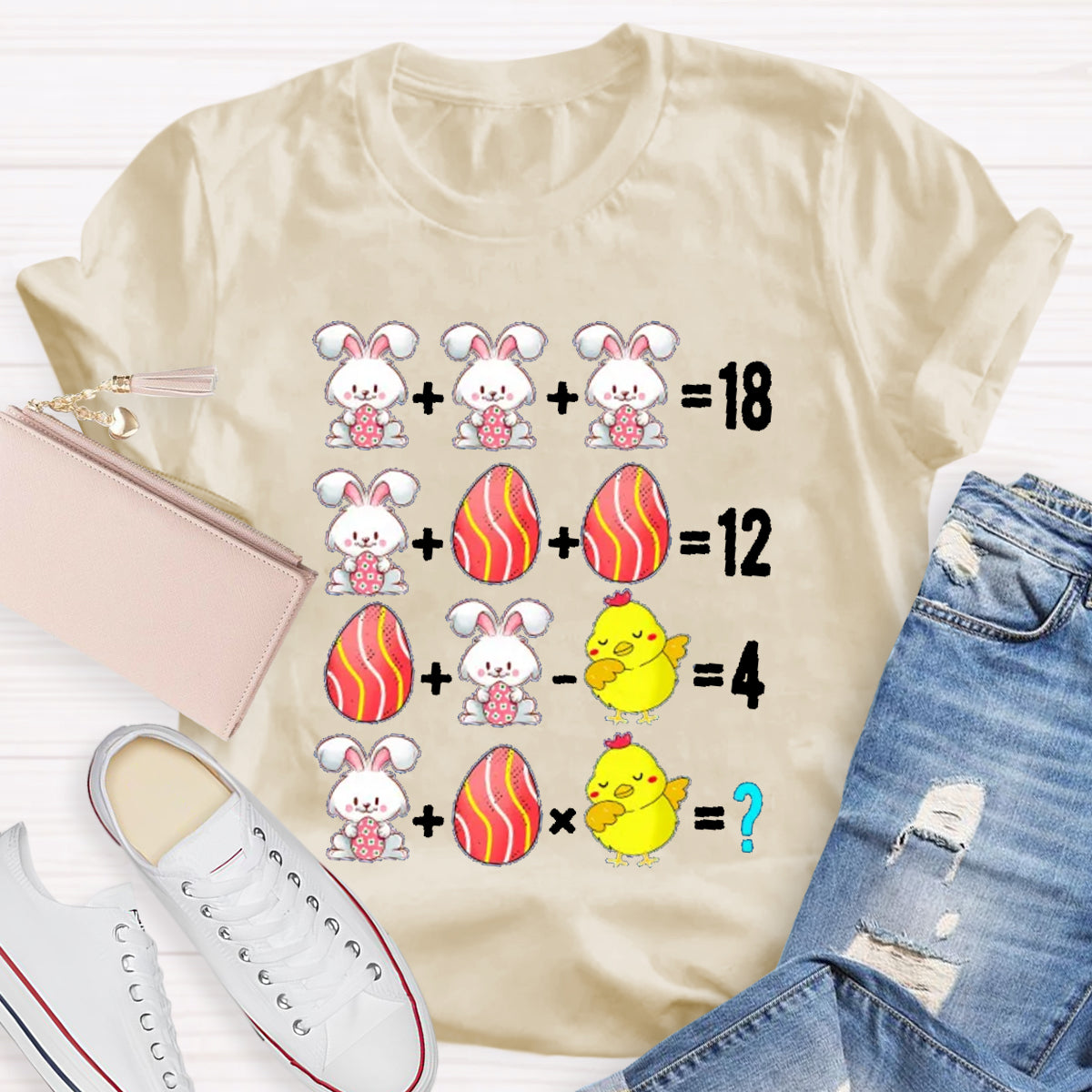 Easter Bunny Egg Math Teacher T-Shirt