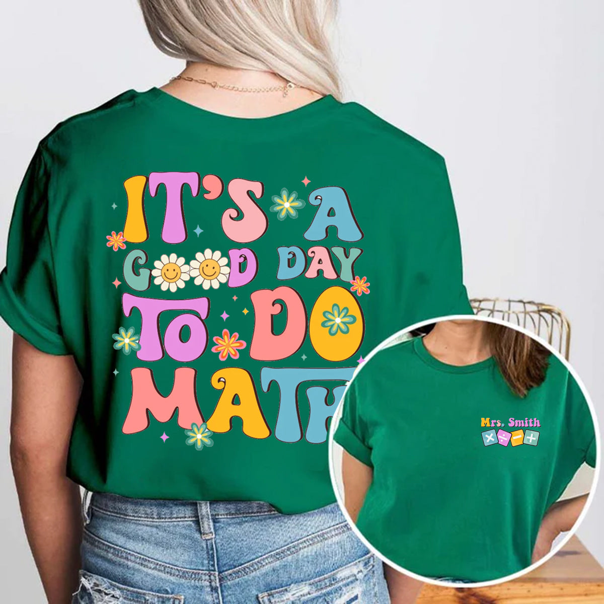 Personalized Name It's A Good Day To Do Math Double Printed T-shirt