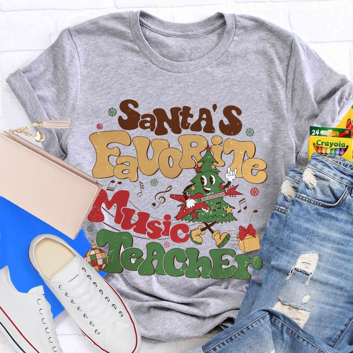 Santa's Favorite Music Teacher T-Shirt