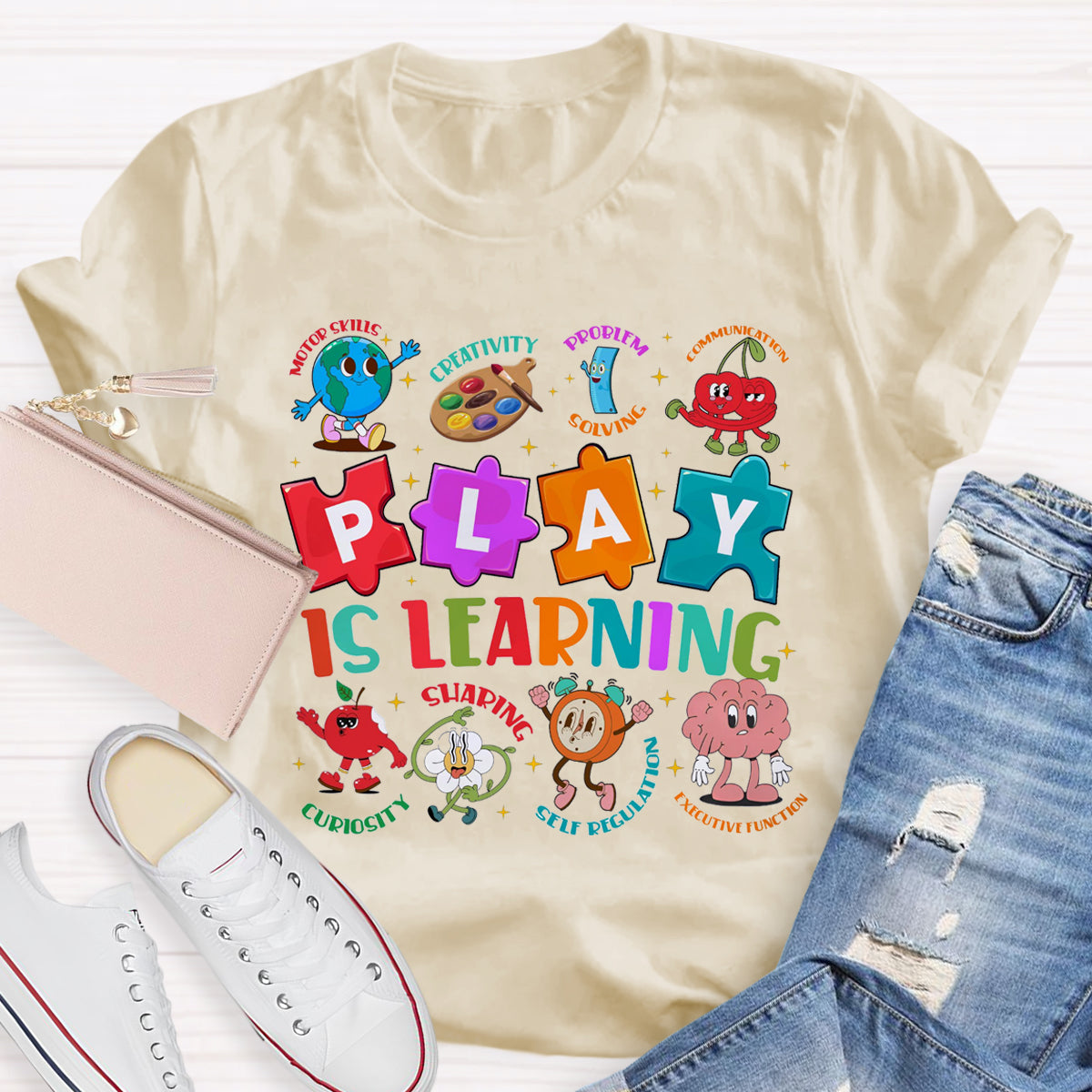 Play Is Learning Sloving Problem Teacher T-Shirt