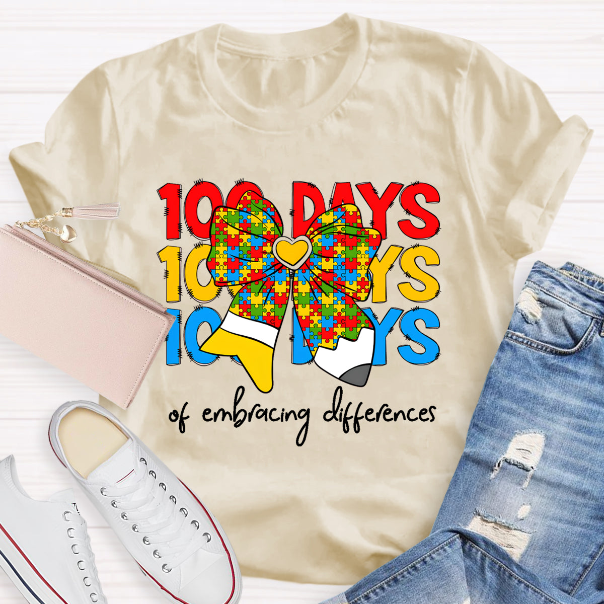 100 Days Of Embracing Difference Teacher T-Shirt