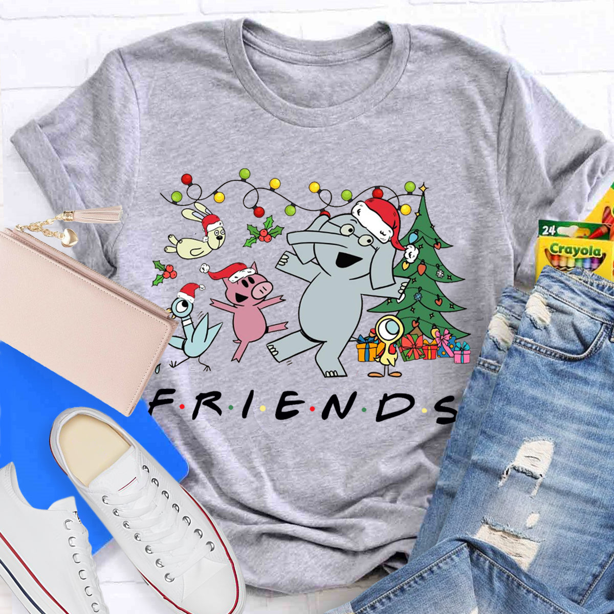 Friends Elephant And Piggie Christmas T-Shirt