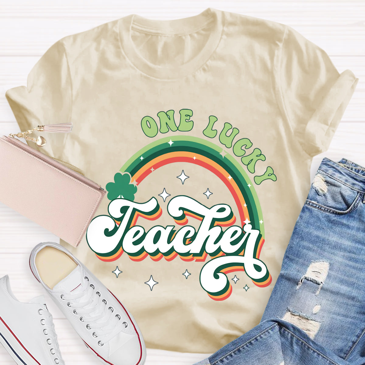 One Lucy Teacher Rainbow T-Shirt