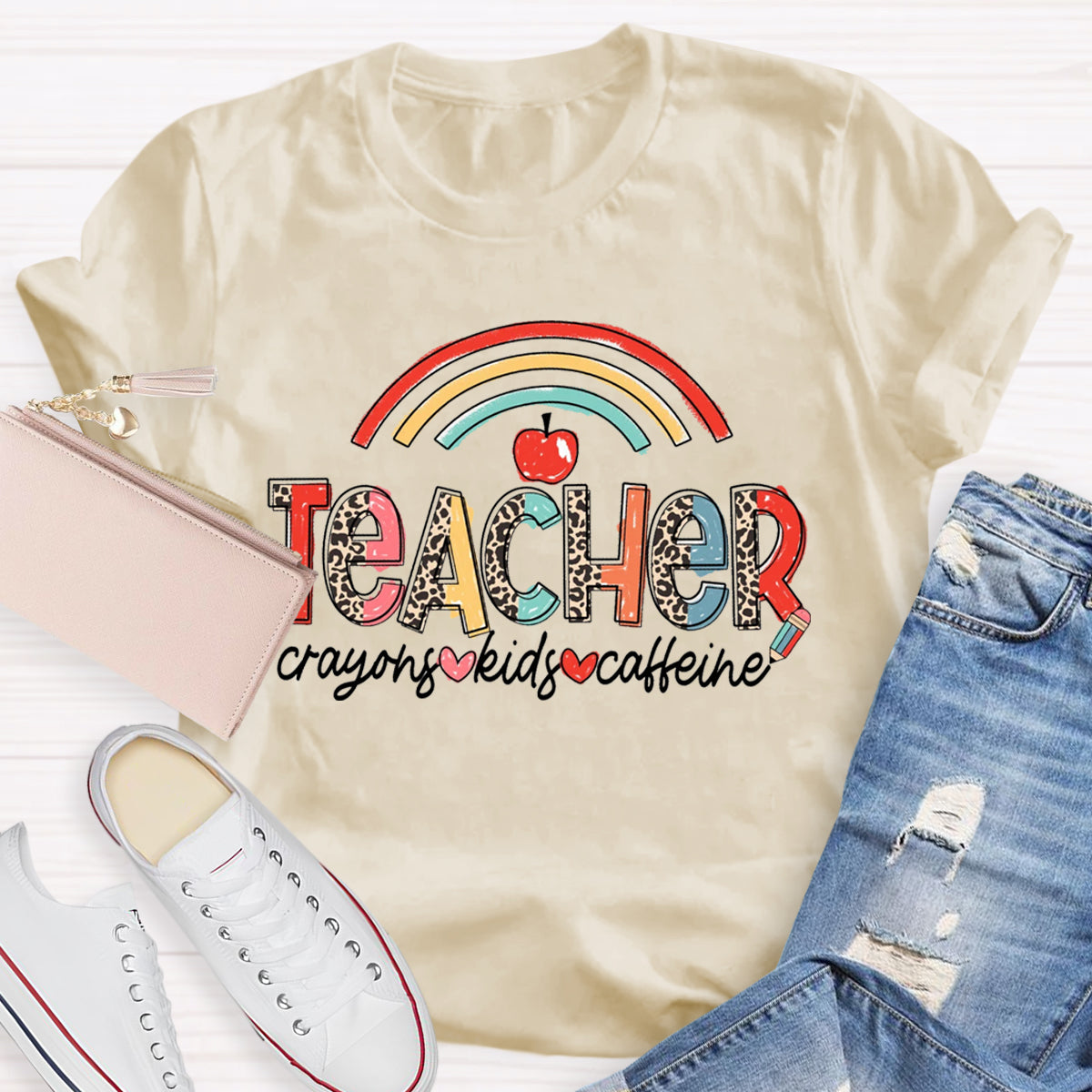 Teacher Crayons Kids Caffeine T-Shirt