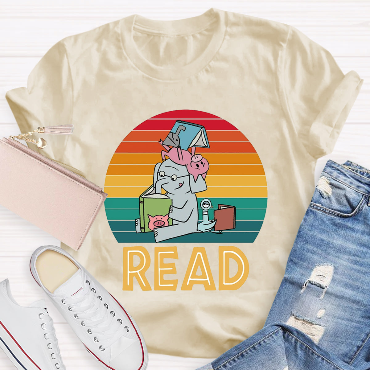 Read Books Elephant Teacher T-Shirt