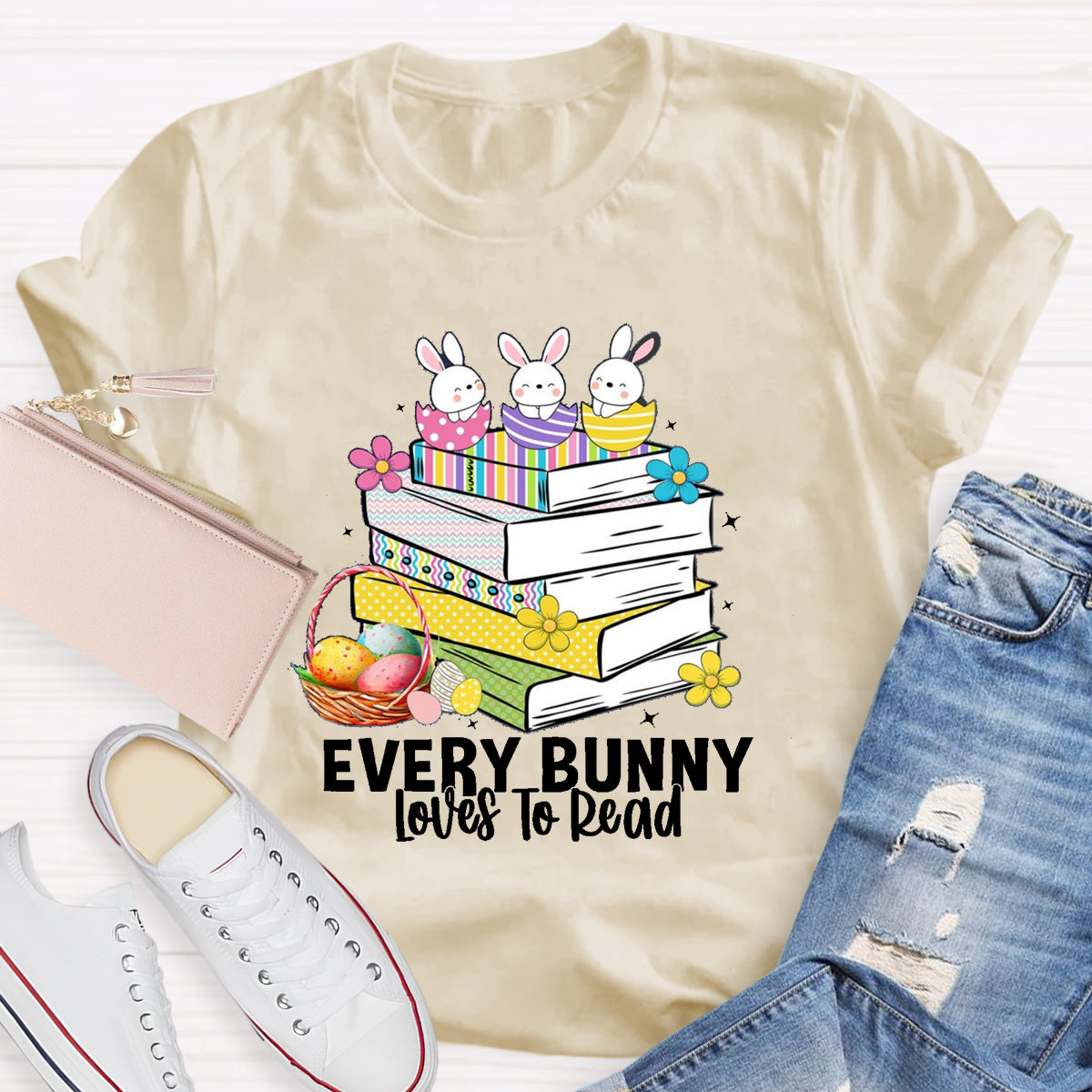 Every Bunny Loves To Read Teacher T-Shirt