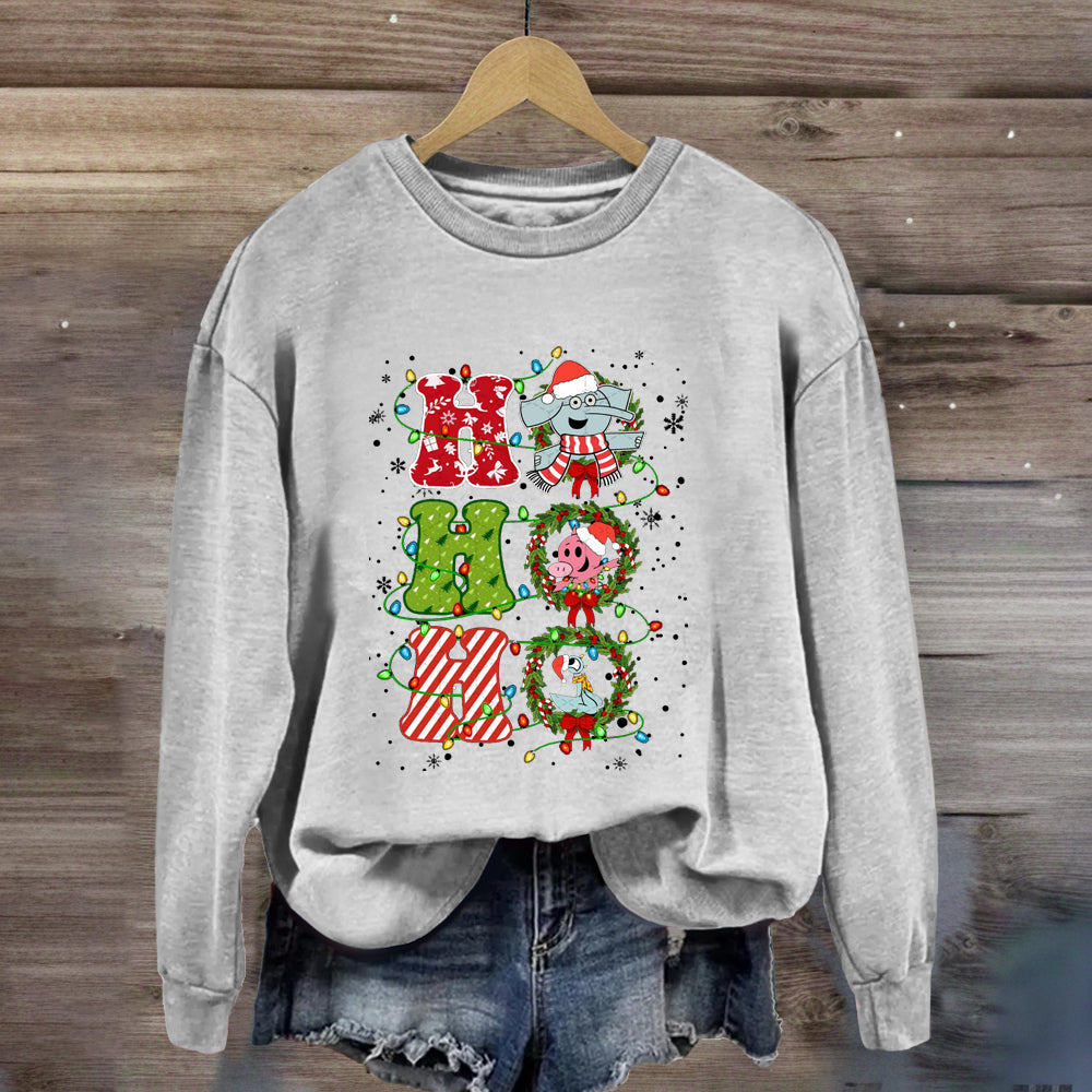 Ho Ho Ho The Elephant And Friends Merry Christmas Sweatshirt