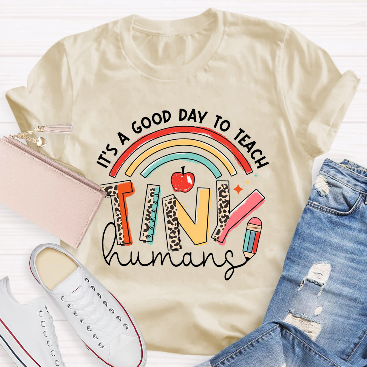 It's A Good Day To Teach Tiny Human Rainbow Pencil  T-Shirt